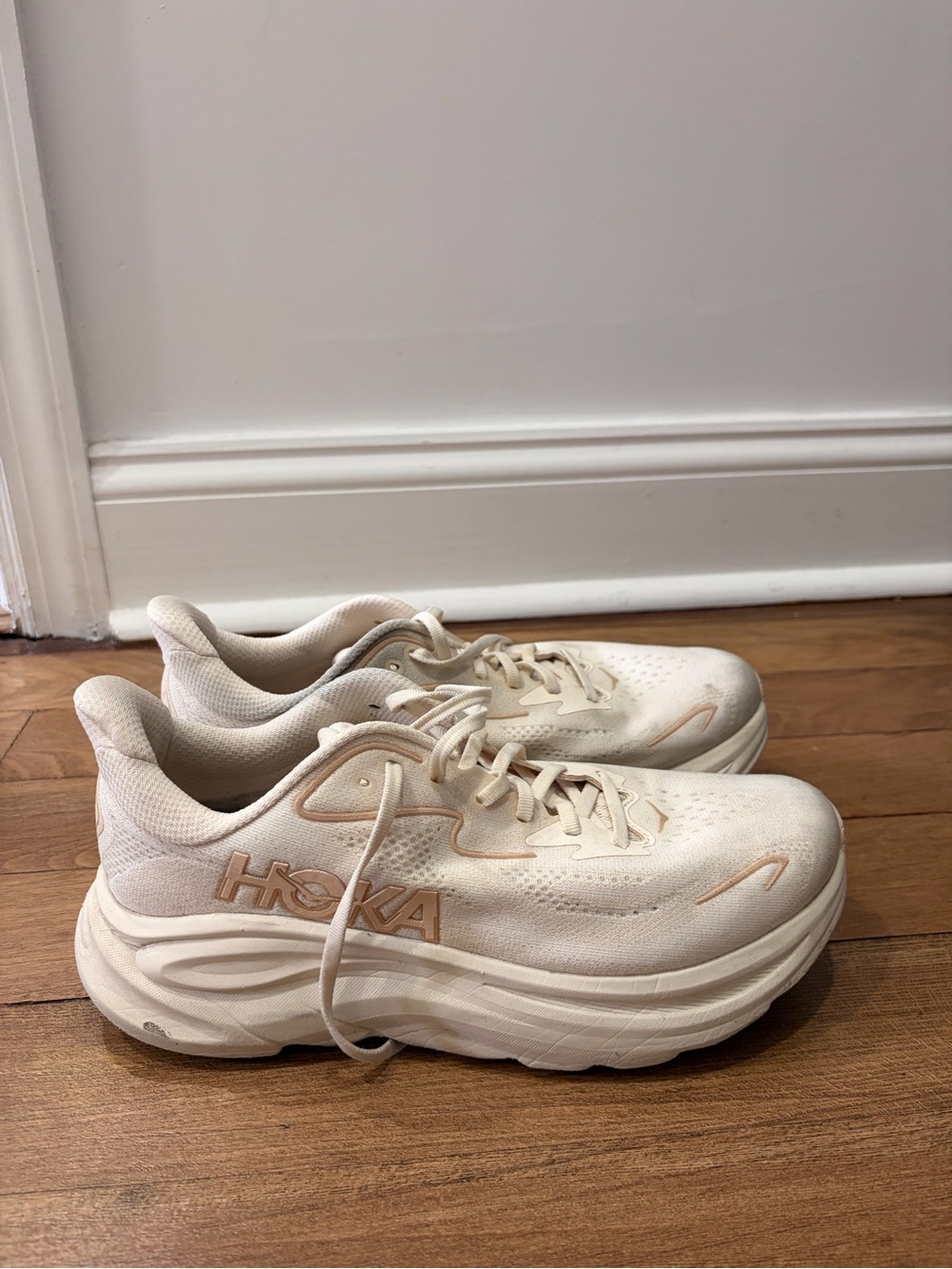 Hoka Women's Cream/Beige Athletic Running Shoes